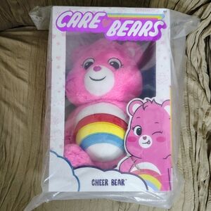 Care Bears Cheer Bear Plush Doll in Box Rainbow Belly Pink Bear | Box Damage